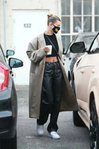 Black Original Leather Wide Leg Pants - High-Waisted Genuine Premium Leather Trousers for Women