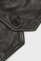 Women's Cropped Black Original Leather Vest - Premium Sleeveless Waistcoat