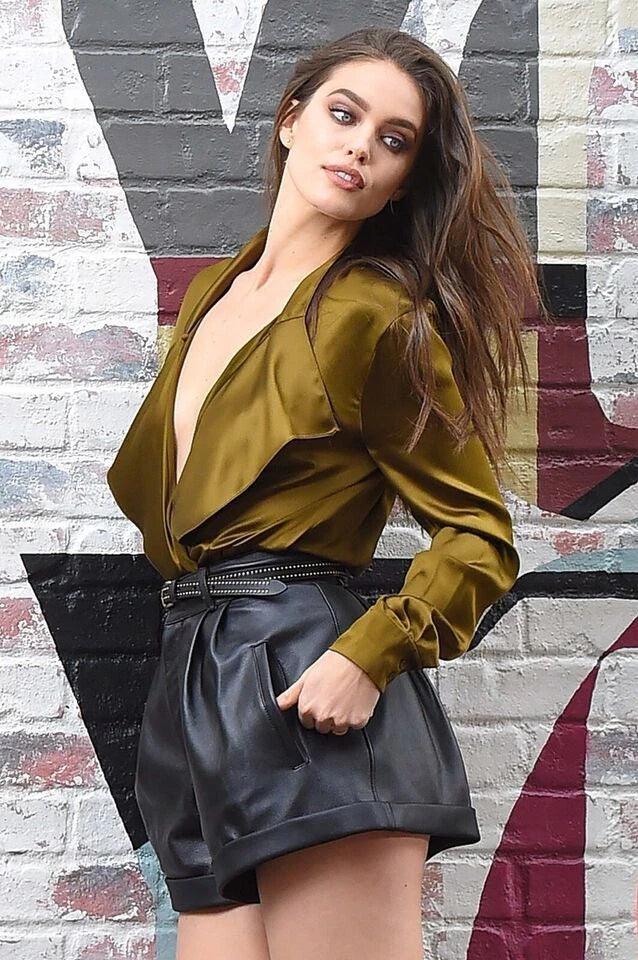 Black Original Leather Shorts with Studded Belt - Premium Full-Grain High-Waist Shorts for Women