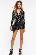 Black Original Leather Hot Pants - Premium Full-Grain Fitted Shorts for Women