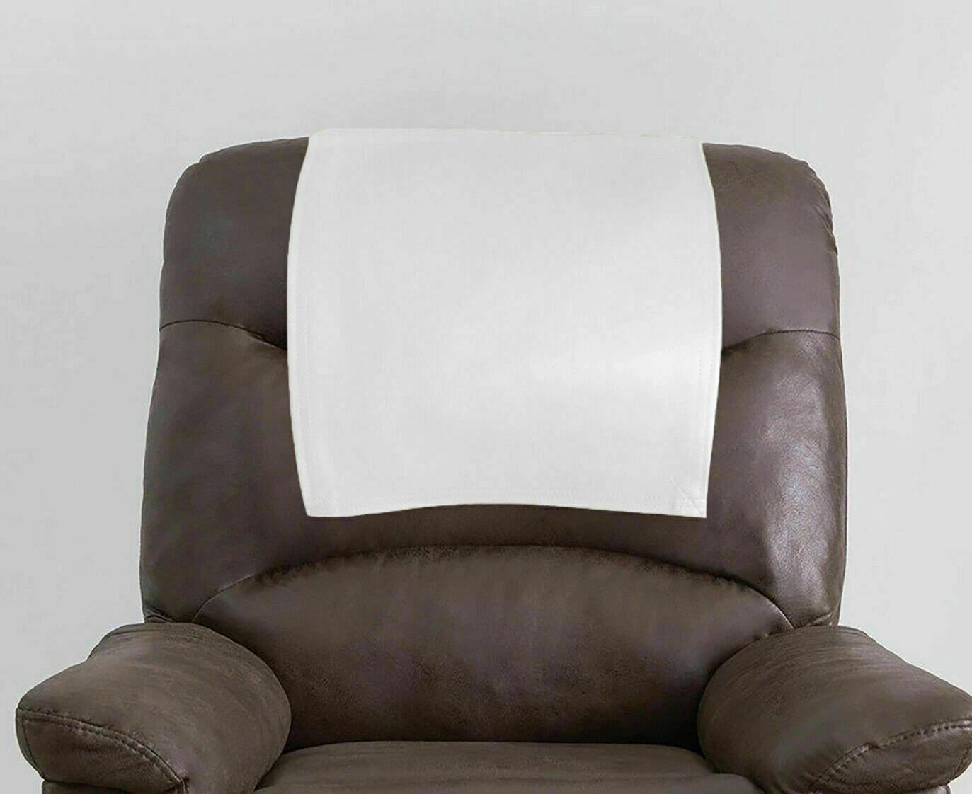 Premium White Headrest Recliner Cover - Full-Grain Original Leather Protection