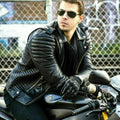 Men's Black Quilted Biker Premium Original Leather Jacket – Full-Grain Leather