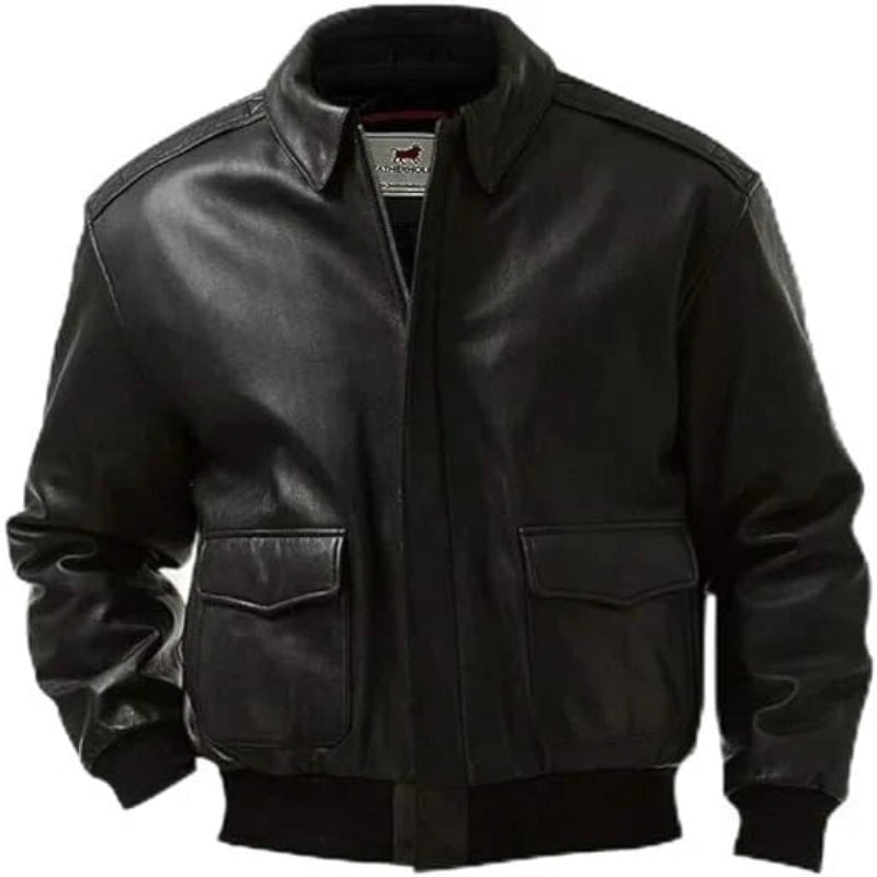 Men's Black Original Bomber Leather Jacket – Full-Grain Leather