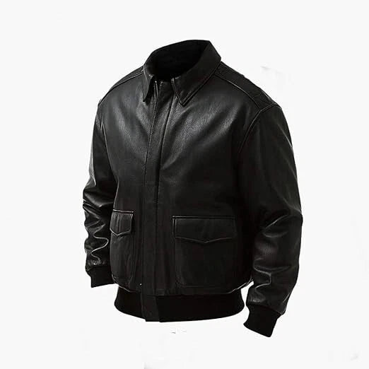 Men's Black Original Bomber Leather Jacket – Full-Grain Leather