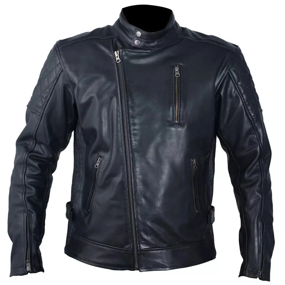 Men's Original Premium Black Leather Motorcycle Jacket – Handcrafted Full-Grain