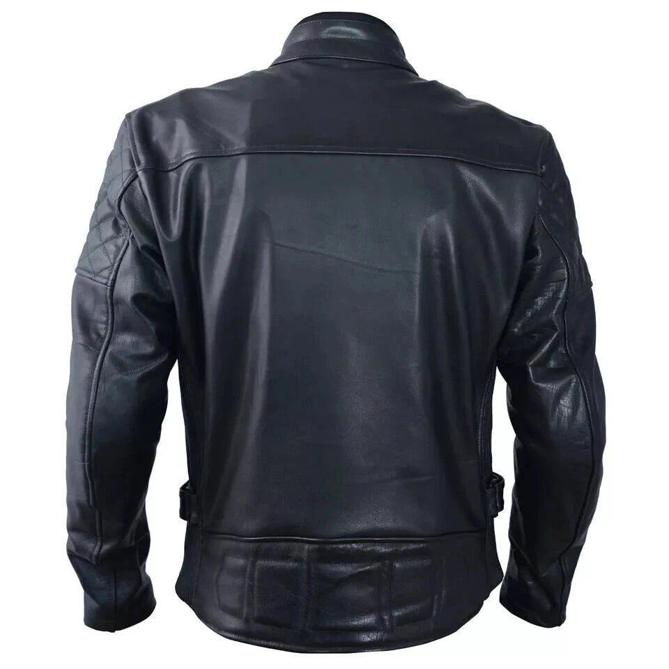 Men's Original Premium Black Leather Motorcycle Jacket – Handcrafted Full-Grain