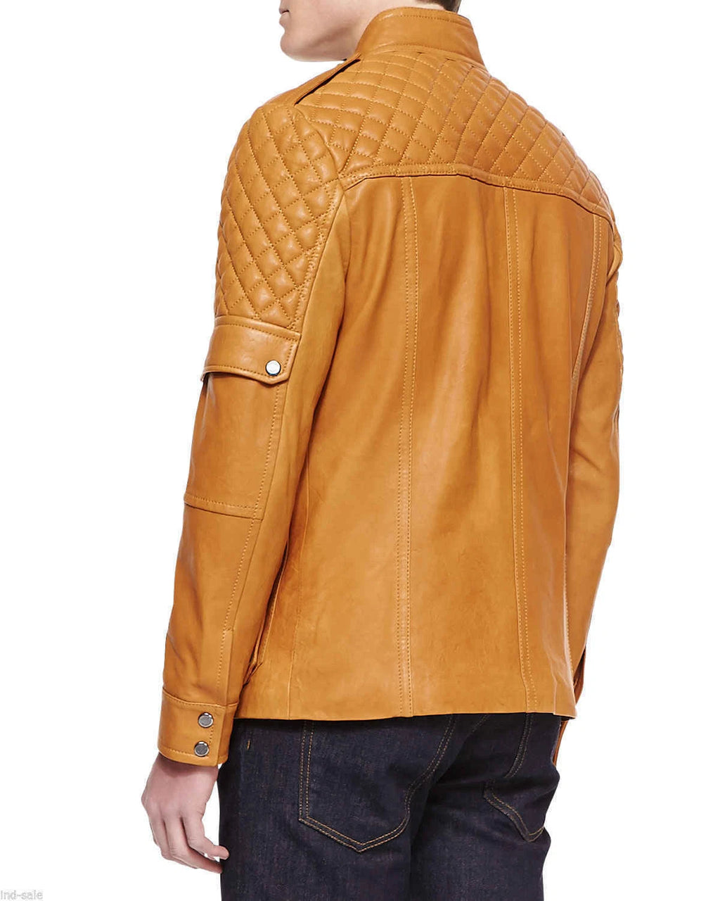 Men's Tan Quilted Multi-Pocket Premium Leather Original Field Jacket