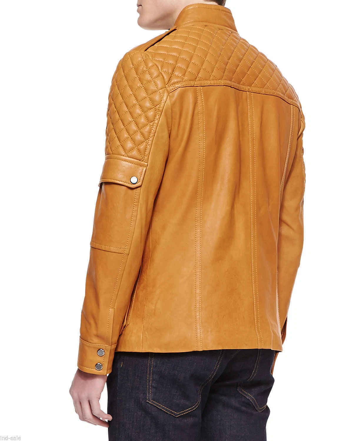 Men's Tan Quilted Multi-Pocket Premium Leather Original Field Jacket