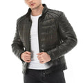 Men's Black Quilted Original Leather Puffer Jacket – Full-Grain Handcrafted