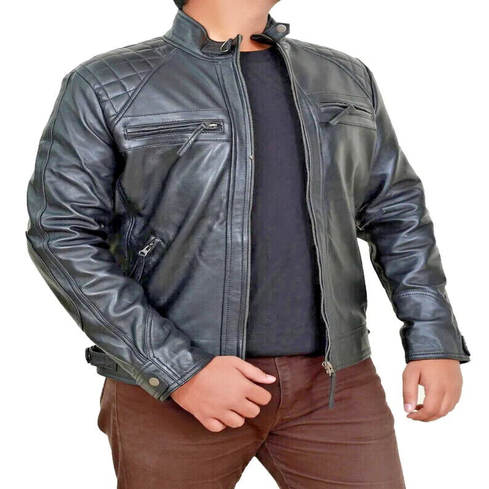 Men's Original Black Premium Leather Biker Jacket