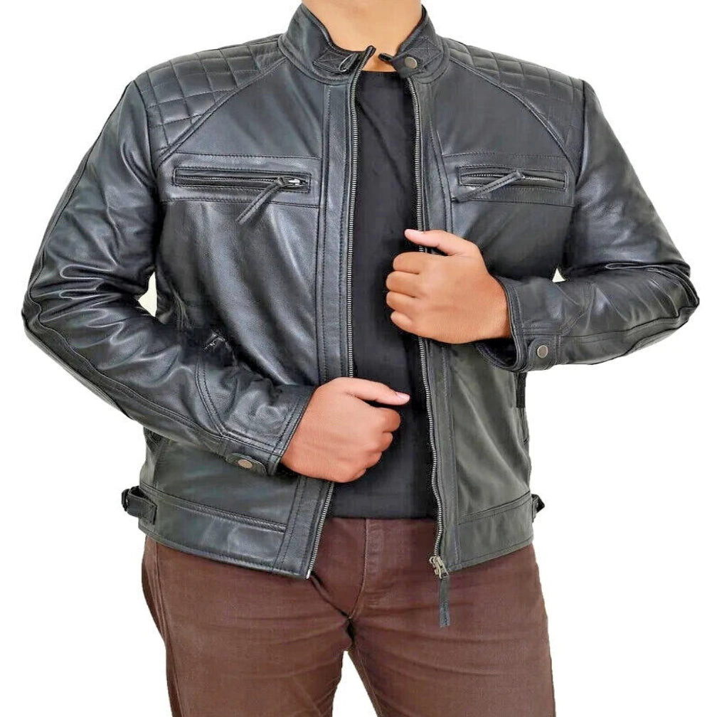 Men's Original Black Premium Leather Biker Jacket