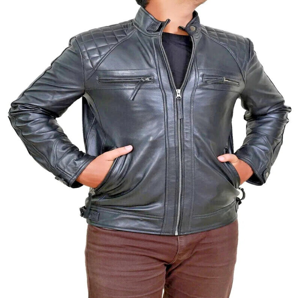 Men's Original Black Premium Leather Biker Jacket