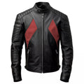 Men's Black & Red Premium Original Leather Biker Jacket