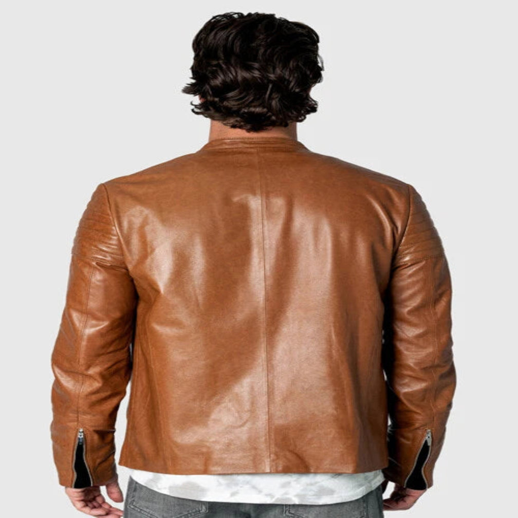 Men's Brown Premium Original Leather Biker Jacket