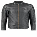 Men's Black Premium Original Lambskin Leather Perforated Racer Jacket