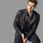 Men's Premium Black Original Lambskin Leather Biker Jacket