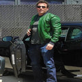 Men's Premium Green Lambskin Original Leather Bomber Jacket