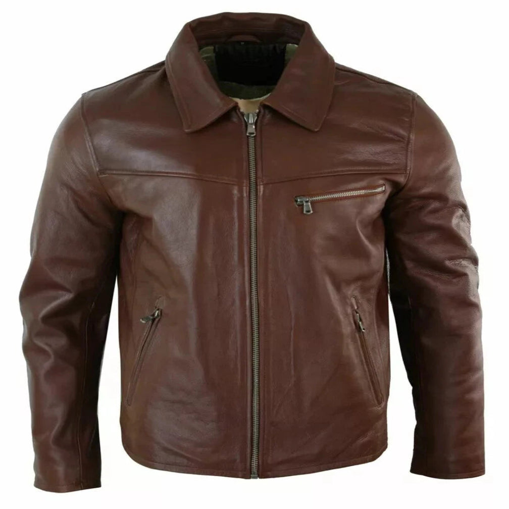 Men's Brown Lambskin Premium Original Leather Jacket