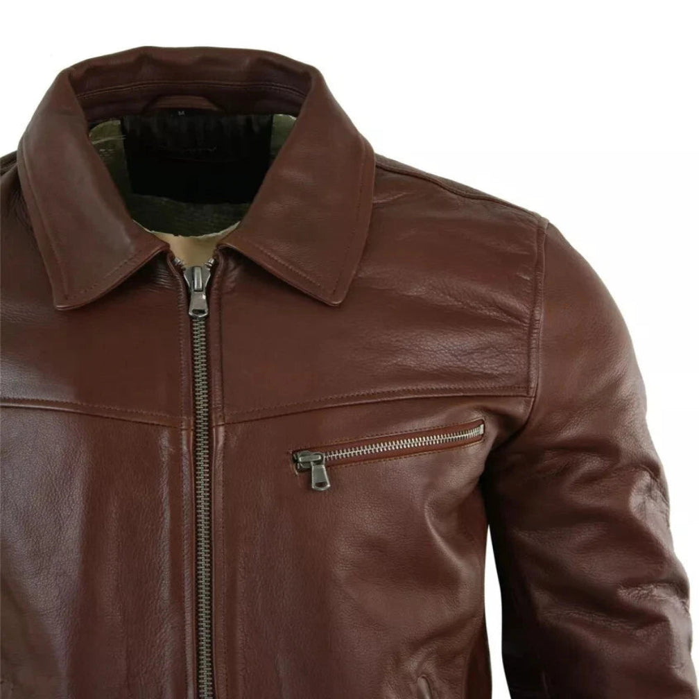 Men's Brown Lambskin Premium Original Leather Jacket