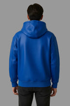 Men's Royal Blue Premium Lambskin Original Leather Pullover Hoodie