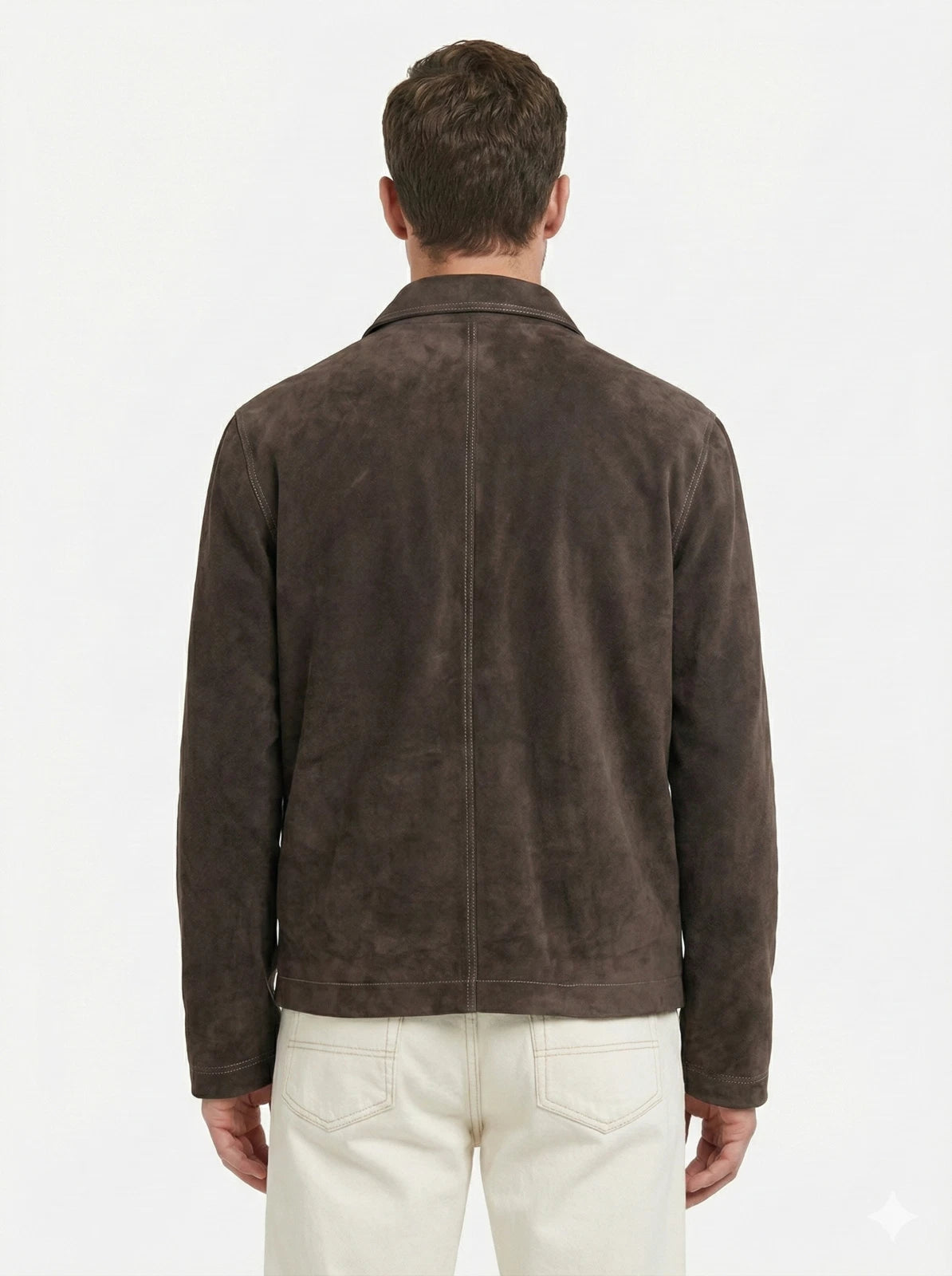 Men's Dark Brown Premium Suede Original Leather Shirt Jacket