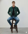 Men's Forest Green Suede Original Premium Leather Jacket