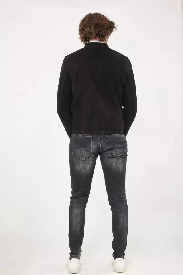 Men's Black Suede Racer Premium Original Leather Jacket