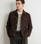 Men's Dark Brown Premium Suede Original Leather Shirt Jacket