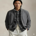 Men's Washed Charcoal Grey Suede Premium Original Leather Harrington Jacket
