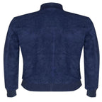 Men's Royal Navy Blue Suede Original Premium Leather MA-1 Bomber Jacket