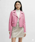 Women's Lambskin Premium Original Leather Classic Biker Jacket