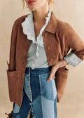 Women's Brown Lambskin Premium Original Suede Leather Jacket