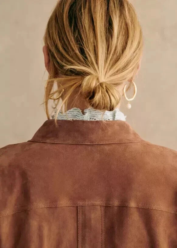 Women's Brown Lambskin Premium Original Suede Leather Jacket