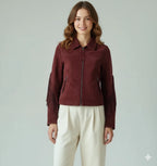 Women's Burgundy Suede Fringe Sleeve Western Original Premium Leather Jacket