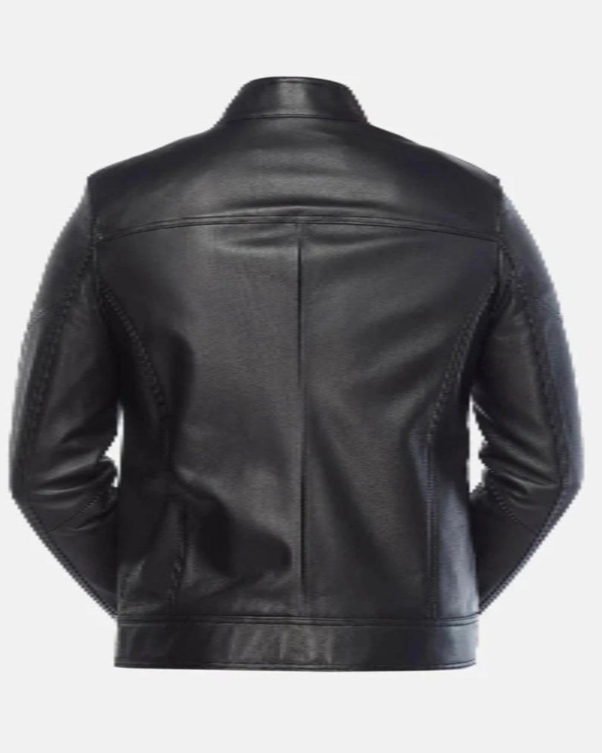 Men's Black Snap-Button Premium Original Leather Jacket