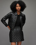 Women's Black Quilted Original Premium Lambskin Leather Slim Fit Jacket