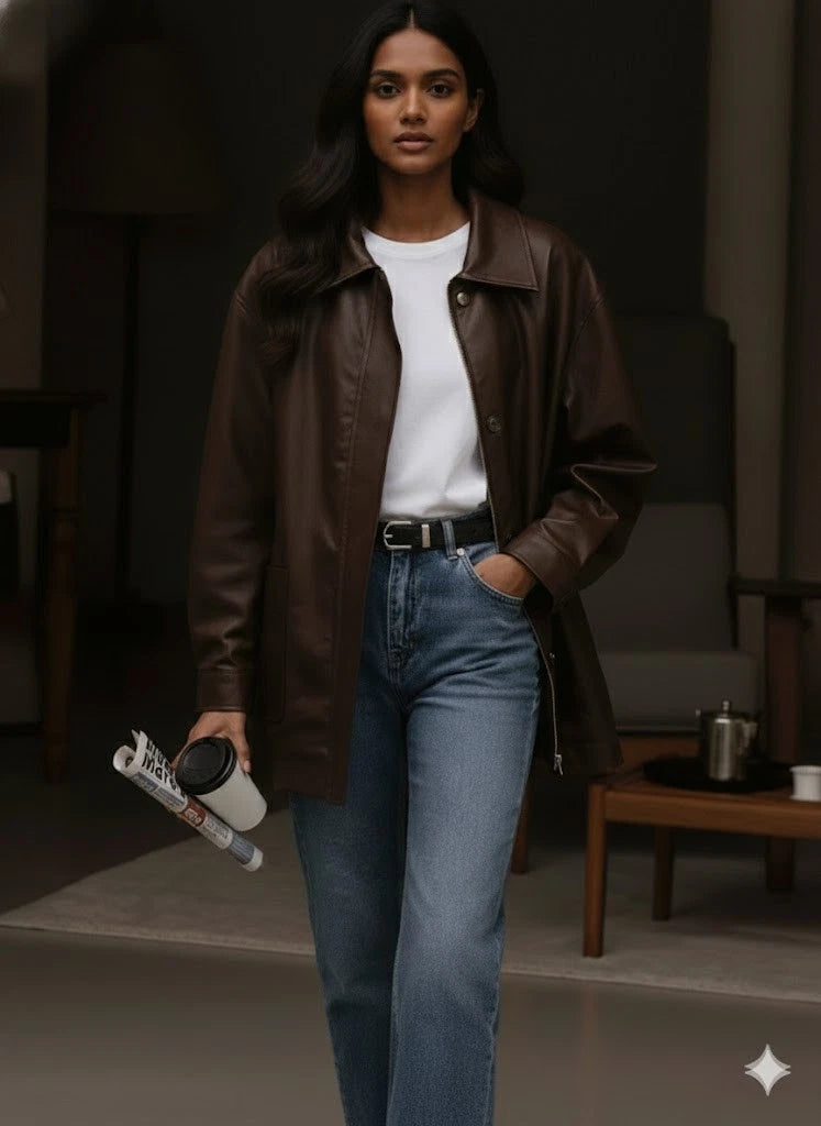 Women's Original Premium Dark Brown Leather Jacket