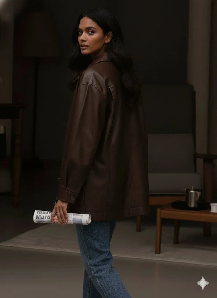 Women's Original Premium Dark Brown Leather Jacket