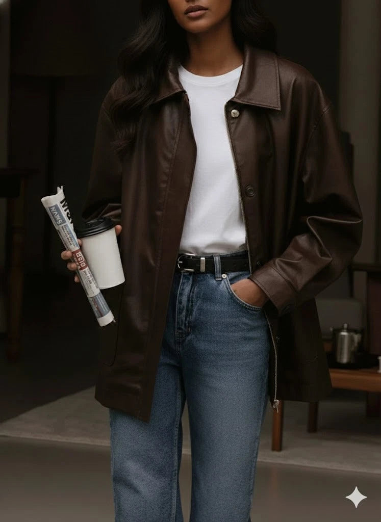 Women's Original Premium Dark Brown Leather Jacket