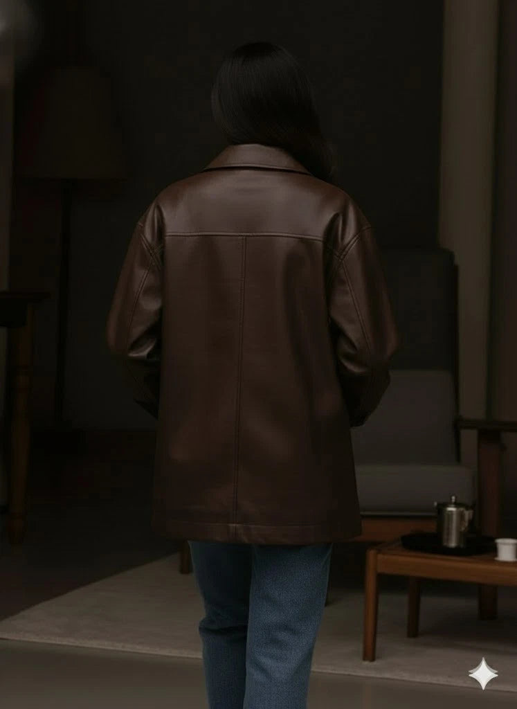 Women's Original Premium Dark Brown Leather Jacket