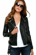 Women's Original Premium Black Leather Moto Jacket
