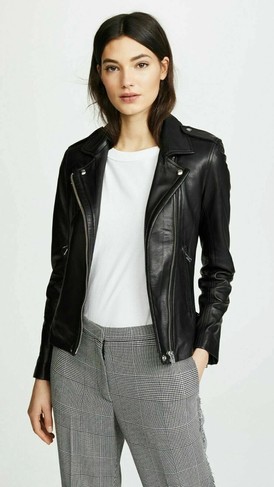 Women's Premium Black Original Lambskin Leather Biker Jacket