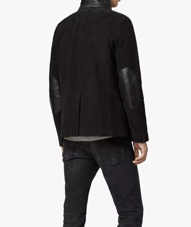 Men Black Original Suede Leather Premium Blazer