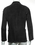 Men Premium Black Suede Original Leather Blazer