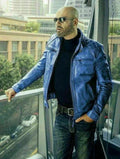 Men's Blue Original Leather Jacket - Premium Full-Grain Biker Jacket