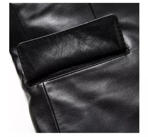 Men's Premium Full-Grain Original Leather Blazer - Handcrafted Black Formal Jacket