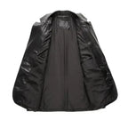 Men's Premium Full-Grain Original Leather Blazer - Handcrafted Black Formal Jacket
