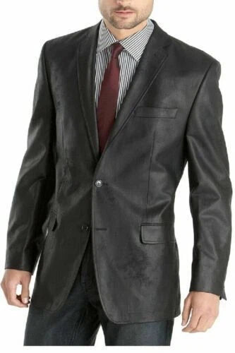 Black Leather Blazer for Men - Premium Full Grain Leather Jacket