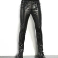 Men's Premium Full-Grain Original Leather Pants - Slim Fit Moto Style