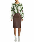 Chocolate Brown Original Leather Pencil Skirt - High Waist Full Grain Premium Leather Skirt for Women